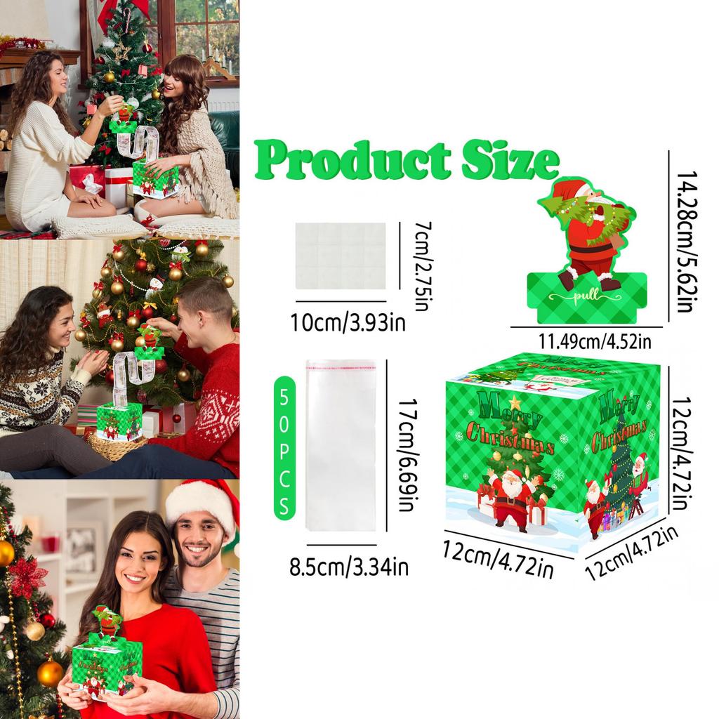 Christmas Holiday Party Gift Box With Paper Material And Tree Design For Family Or Friend Gifts