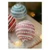 5 Pcs Red and White Christmas Tree Ornaments Christmas Ball Decorations 3.15 Inches Stripe Snowflake Tree Decoration for Home Indoor Outdoor