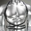 Men's Black Faux Leather Body Chest Harness Adjustable Strap - Fashion Clubwear Accessory, Rave Outfit for Parties
