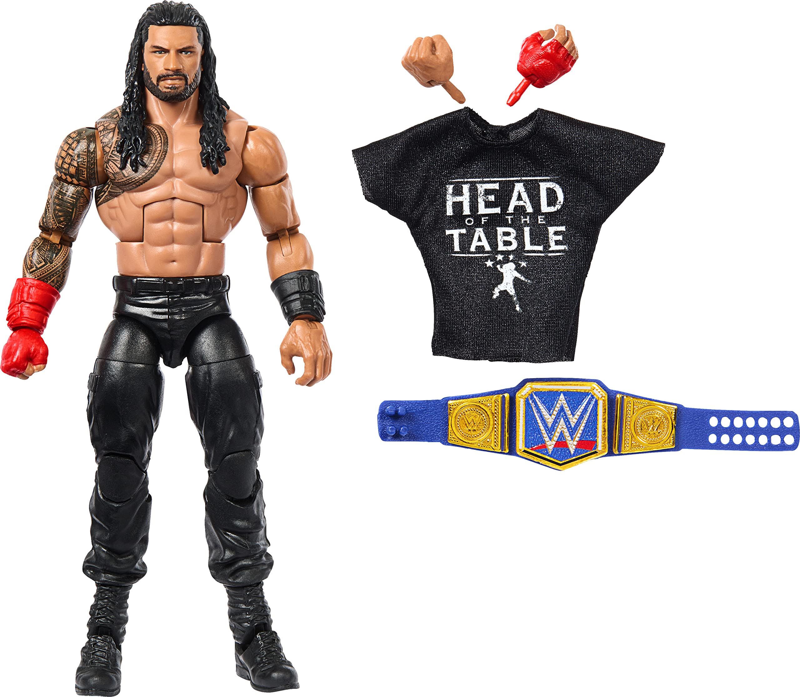

Mattel WWE Roman Reigns Top Picks Elite Collection Action Figure with Articulation & Lifelike Details, Interchangeable Accessories, 6-Inch