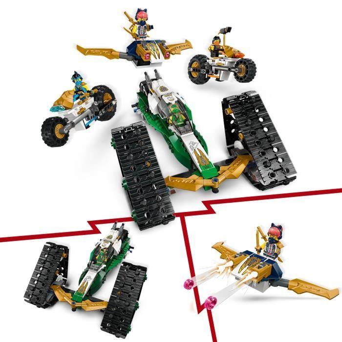 Lego® ninjago® 71820 le véhicule combiné de l’équipe des ninjas - planeur, bolide ou motos