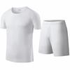 Sports Ice Silk Set Men's Summer Running Short Sleeve Set Men's Fitness Ice Silk Two Piece Set