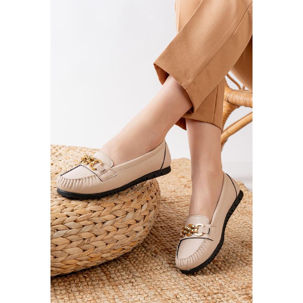 Women's Flats Lightweight Comfortable Sole Orthopedic Leather Skin Mother Shoes