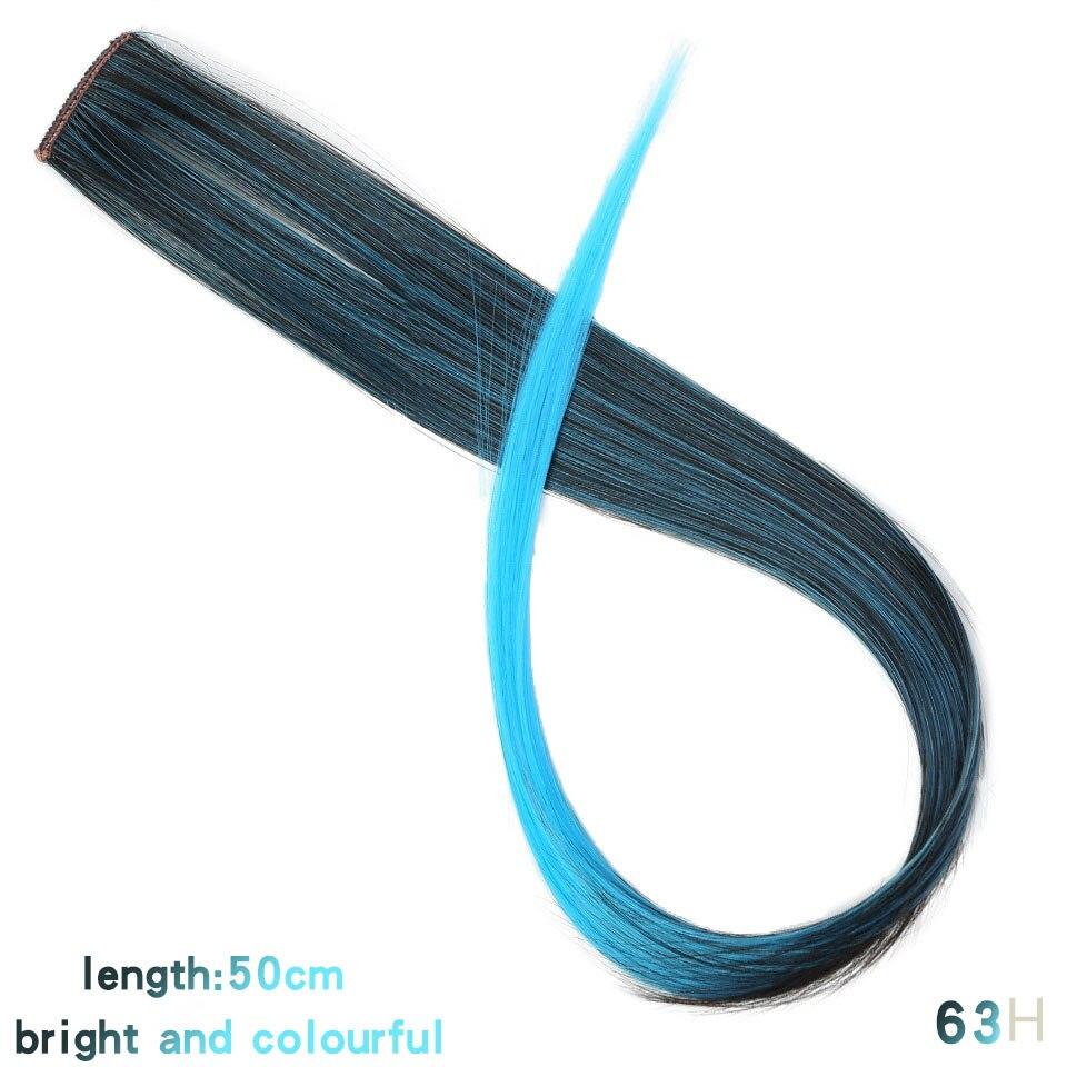 LUPU 55CM Synthetic Strands Of Hair On Hairpins Long Straight Hair Extension Colorful Hair Clip Girl Natural Rainbow Hair