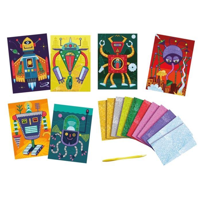 Kit créatif pour enfant - MegaCrea - Robots Fous à Métalliser - Multicolore - À partir de 8 ans - Mixte