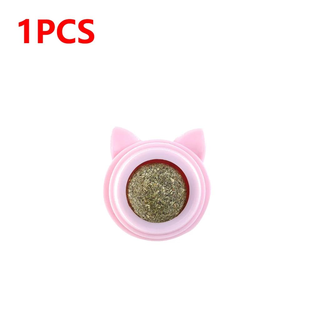 1-3pcs Pet Catnip Toys Wall Ball Licking Snacks Safety Healthy Rotatable Lick Ball Toys Teeth Cleaning for Cats of All Breeds