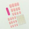 24pcs Square Line Press-on Nails with Jelly Glue and 1 Applicator Stick