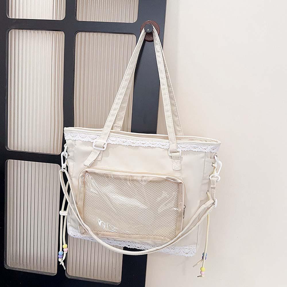 PVC Shoulder Ita Bag PU Leather Y2K Anime Display Bag Goth Transparent Handbag  School