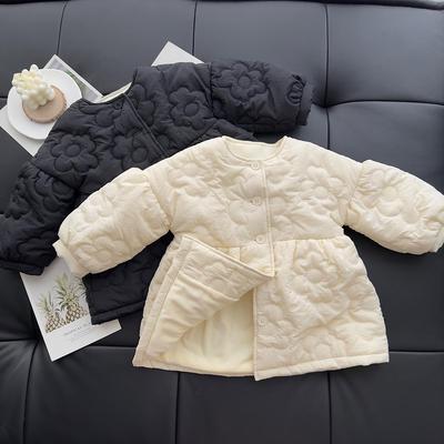 Giacca Imbottita Invernale da Bambina - Stile Coreano, Spessa a Metà Lunghezza con Maniche a Bolla, Caldo Capo d'Abbigliamento Esterno in Cotone