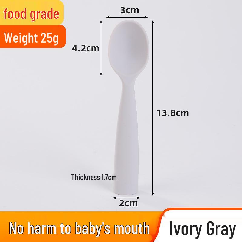 Baby Feeding Training Spoon - Silicone Long Handle for Infant Eating