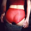 Glossy Briefs Women'S Sexy Oil Shiny Underwear See Through Underpants Open Crotch Sex Panties Ladies High Elastic Silky Lingerie