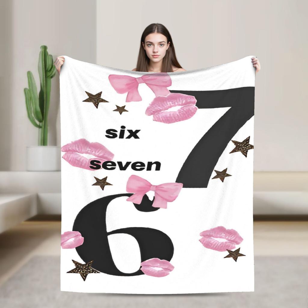 67 Six Seven Meme Super Warm Blankets  Girls Boys Plush Throw Blanket Comfortable Couch Bed Flannel Bedspread Sofa Bed Cover