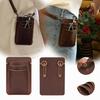 TOURBON Gardening Pouch, Pruning Shears Pouch, Leather Scissor Case Bag, Gardening, Florist, Waist Pouch, with Shoulder Strap (Dark Brown)