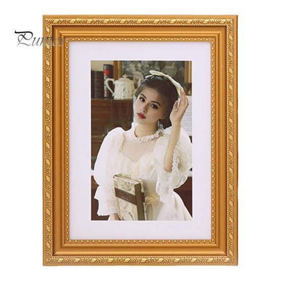 Vintage Photo Frame European Style Photo Frame with Back Hook Shatterproof Tabletop Picture Frame for Home Office Decor