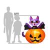 5FT Halloween Inflatables Scary Pumpkin with Cat LED Blow Up Terror Inflatable Props With Fixed Stakes Tethers for