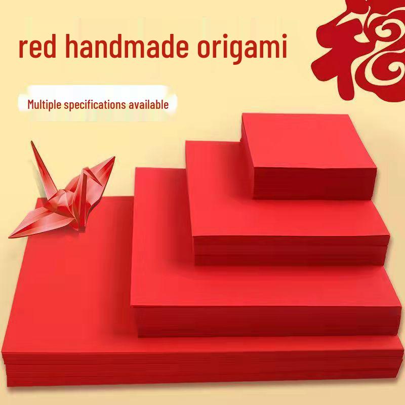 A4 Chinese Red Origami Handmade Paper for Window Decoration