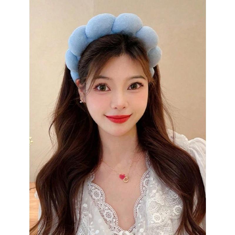 Solid Bath Headband & Bath Wrist Band Set Home Bathroom Decor Fall Decor Back To School Hair Accessories