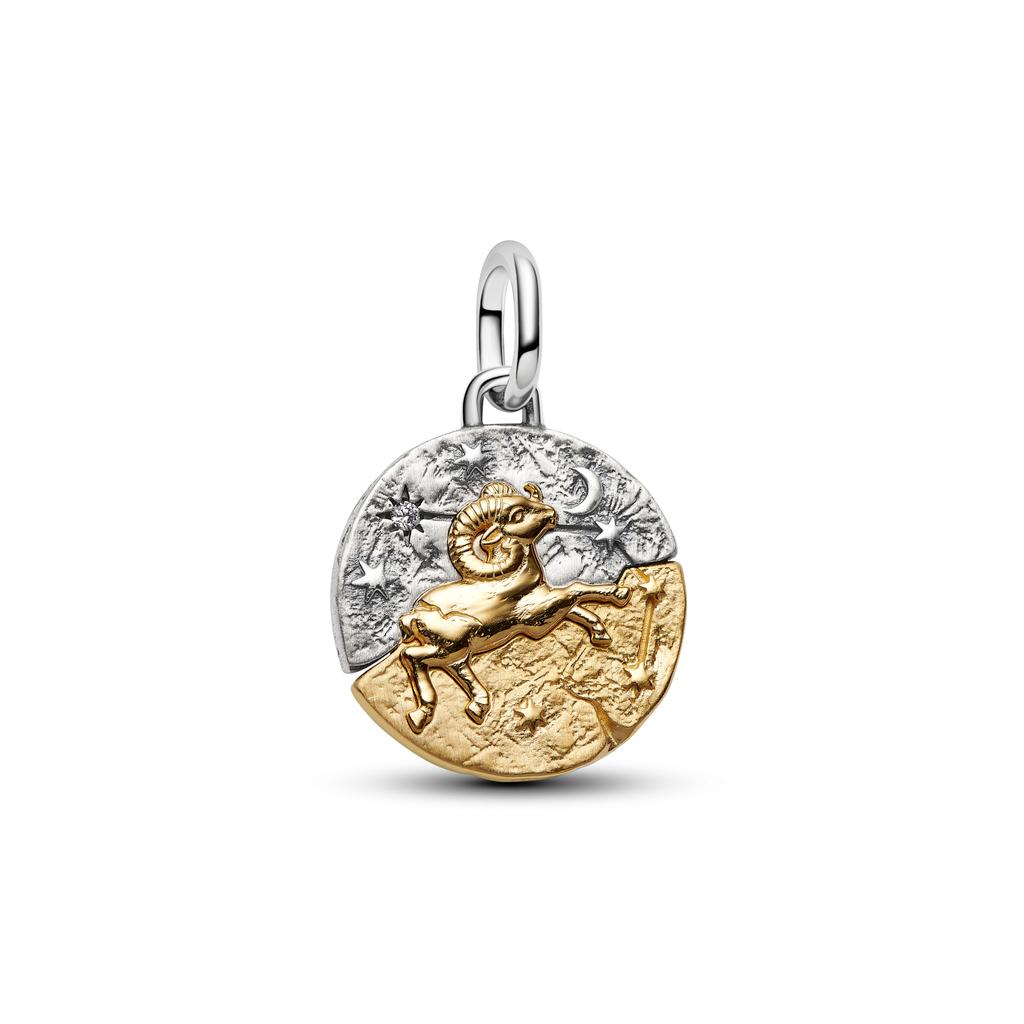 New Arrival 12 Constellation Dangle Charm Two Tone Gold Silver Pendant DIY Bracelet Bead Jewelry Gift For Women