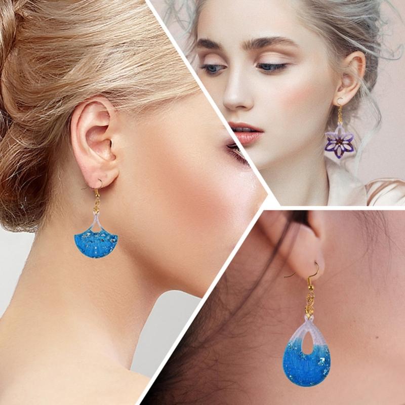 71 Resin Jewelry Molds with Earring Resin Molds,Earring Hooks,Jump Rings for Pendant Keychain Resin Jewelry Making