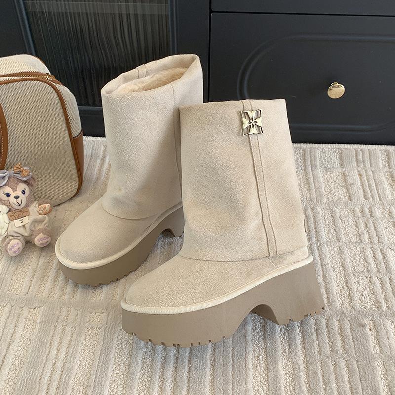 

Женские мягкие эластичные зимние теплые холодные утепленные сноубутсы толстая подошва нескользящие износостойкие уличные для отдыха спортивные длинные хлопковые сапоги 40