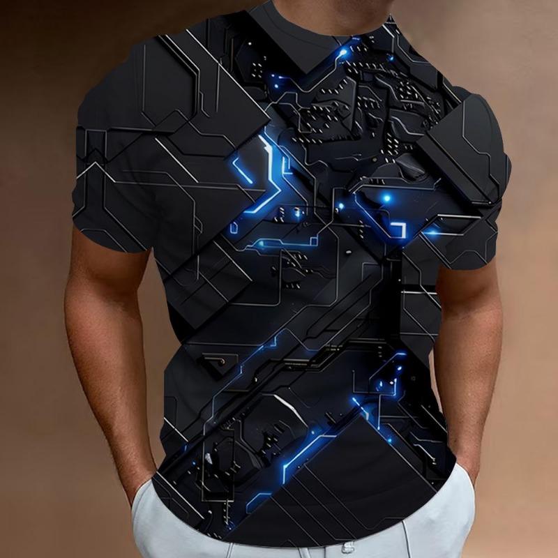 3d Rock Printed Men's Clothing Fashion T-Shirts For Men Street Designer Short Sleeved Oversized Top Tees Daily Casual Sportswear