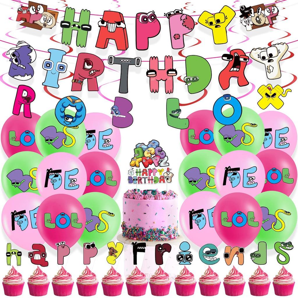 Magical Alphabet Lore Theme Balloon Pull Flag Set Birthday Party Decor Decorations Supplies