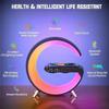 LED Smart Wake Up Light RGB Night Light with Bluetooth Speaker 15W Fast Wireless Charger Desk Lamp for Bedroom Bedside Game Room