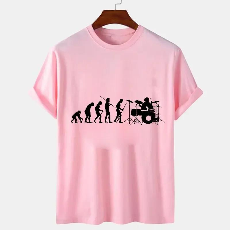 Men T-shirt Drummer Evolution Print Graphic Summer Tshirt Casual Tees Shirts Male Tops Streetwear Loose Short Sleeve Clothing