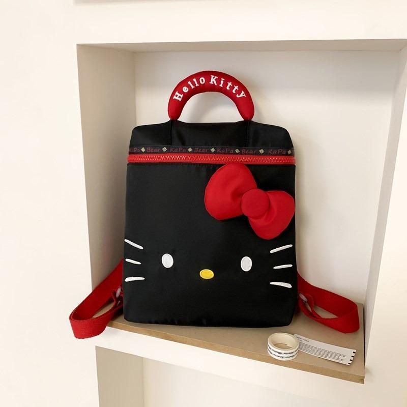 Popular Fashion Handbag Cartoon Bow Backpack High Value Exquisite Soft Cute Black Cat Backpack