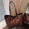 Popular Textured Bag Women's Autumn New Leopard Print Tote Bag Women's Large-capacity Commuter Shoulder Bag
