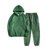 Autumn and winter suit men's fashion thermal hooded sweater solid color wool sweatpants casual sports two-piece set
