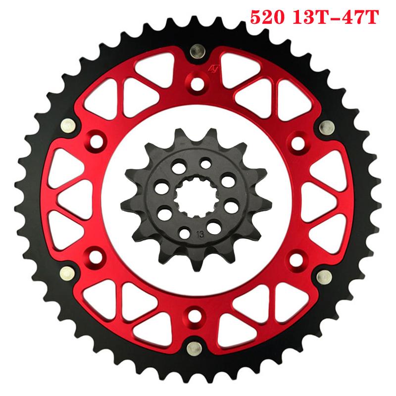 520 13T 45T 46T 47T 48T 49T 51T 52T Motorcycle Front & Rear Sprocket For HONDA XR250R XR 250 R 1996-2005