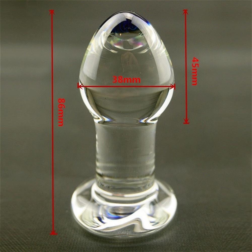 Blue Tip Clear Tapered End Crystal Glass Quantity Plug