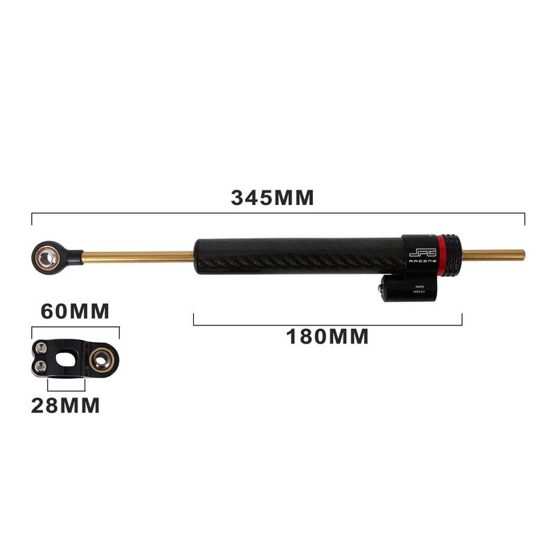 Motorcycle Adjustable Damper Steering Stabiliz 250 345mm steering stabilizer for Honda Kawasaki Street Bike Carbon fiber texture