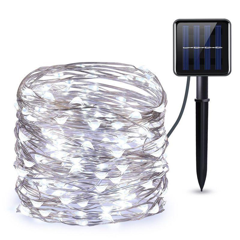 Powered Solar Copper Wire Lamp 50 100 Led 5m10m Copper Wire Light String Xmas