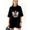 Oversized T Shirt Black Horse Print Graphic Tee For Casual Wear And Street Style
