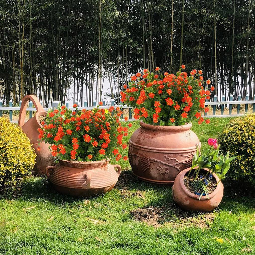 8 Bundles Outdoor Artificial Flowers UV Resistant Boxwood For Indoor Outside Garden Home Decor