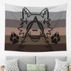 Grijze Wolf Therian Vlag Wolfskop Profiel Horizontale Muurkunst Decoratie Eenvoudig te Installeren Huis Kantoor Feest Decoratieve Hangende Kunstwerken