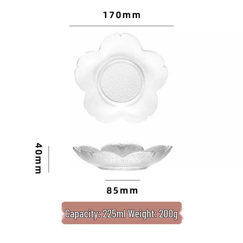 

Cherry Blossom Gold Rim Glass Salad & Dessert Bowl Set