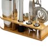 10PCS Home Bartending Kit Stainless Steel with Bamboo Tray Cocktail Mixing Tool Set for DIY Novice