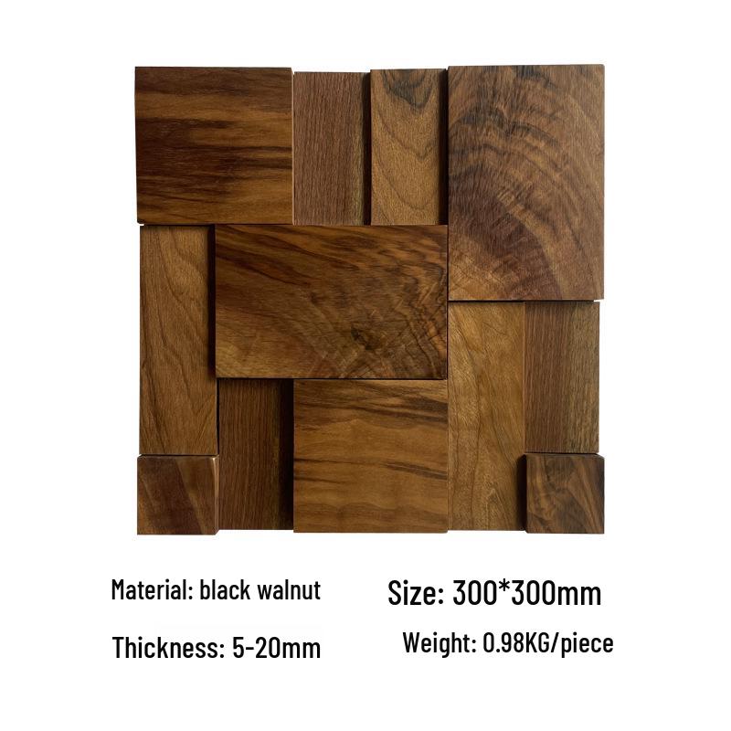 Elegant Black Walnut Wood 3D Wall Décor for Hotel, Club, Living Room, Dining, or Entrance Hall.