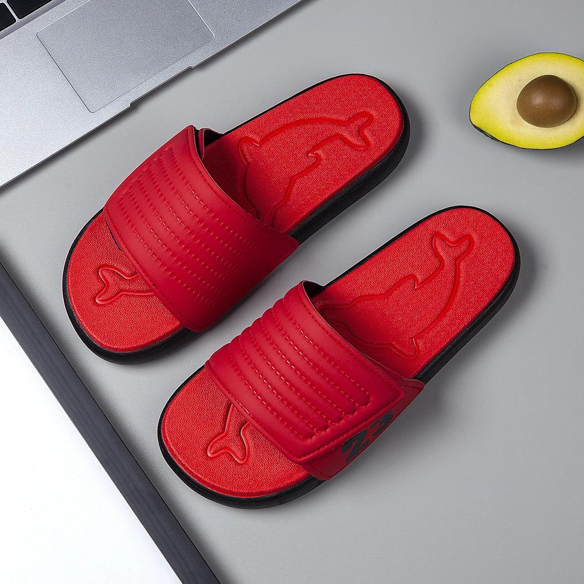 

Модные летние мужские сандалии Модные повседневные пляжные шлепанцы Мужская легкая обувь Новые уличные удобные повседневные сандалии 46 красный