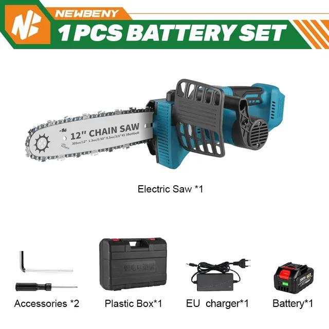 12 Inch Brushless Electric Saw With Oiler Cordless Portable Garden Woodworking Cutting Tool Machine For Makita 18V Battery