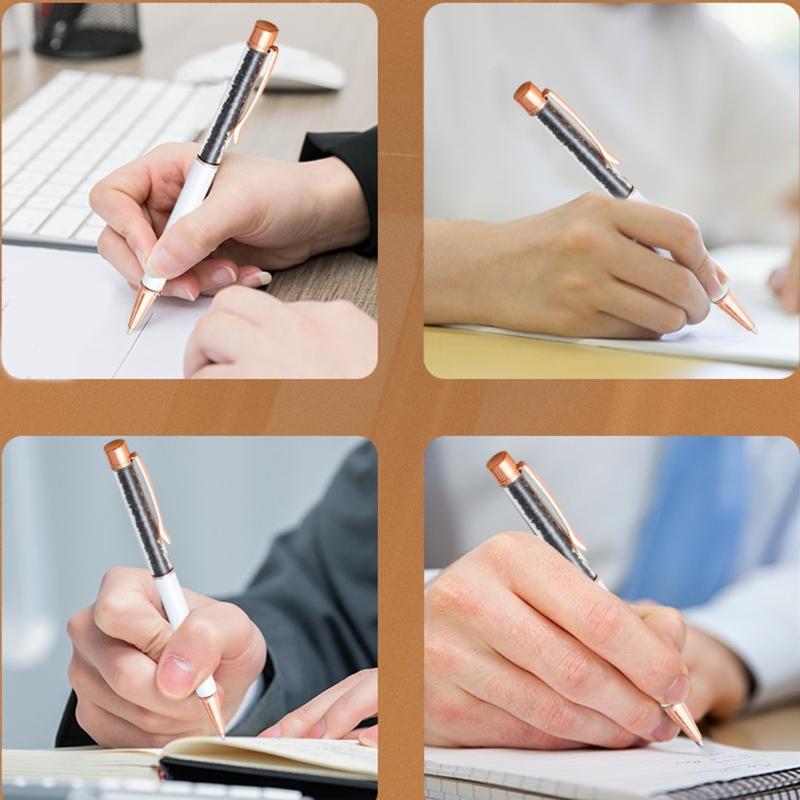 Smooth Writing Gemstones Oil Pen for Office School Students Writing Gift 0.5mm Medium Point Metal Ball Pen Ballpoint Pen