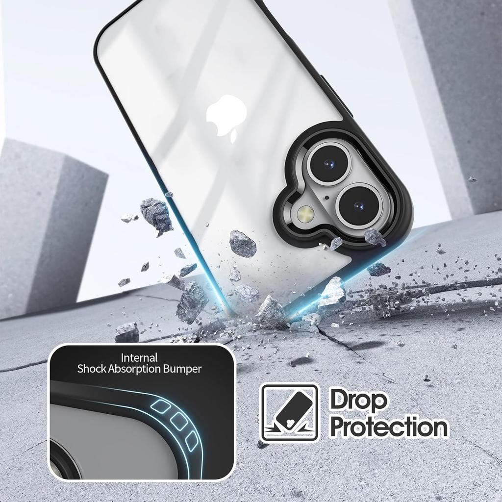 Clear Protective Phone Case for iPhone 16E 16 E 15 Pro Max 14 Plus 13 Mini 12 11 iPhone16 16Plus Anti-Yellowing Hard Transparent Cover Accessories