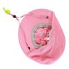 Girls Sun Hat UV Protection Cute Cartoon Print Large Brim Kids Beach Play Cap for Summer Pink
