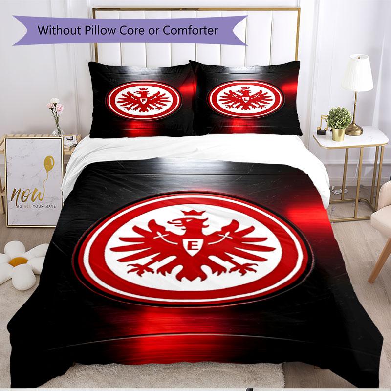 3pcs Duvet Cover Set (1*Duvet Cover + 2*Pillowcase, Without Core), Eintracht Frankfurt Print Soft All‑Season Bedding Set, Home Bedroom Decor Gift