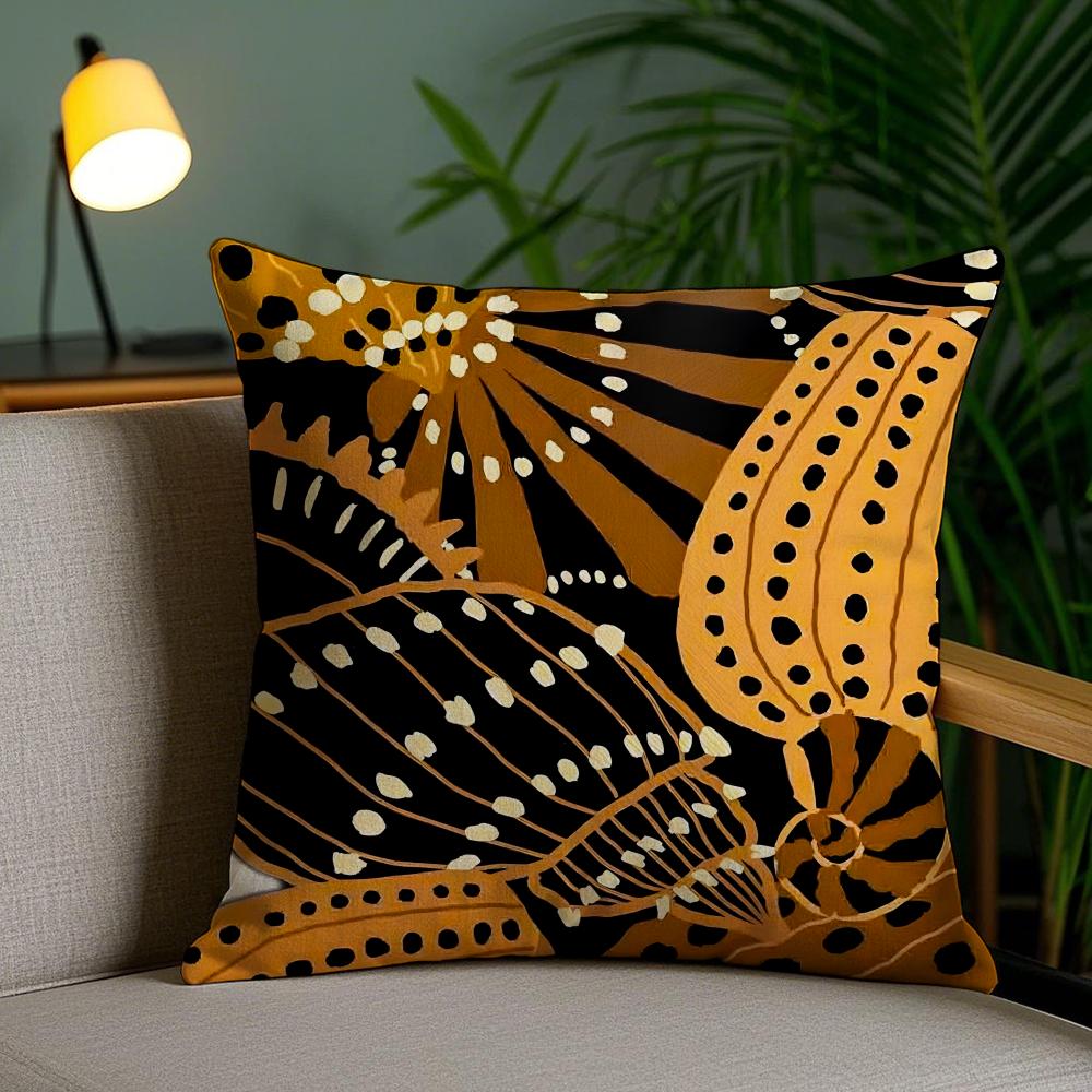 Art Abstract Illustration Cushion Cover Soft Short Plush Double-Sided Printing Home Decor Machine Washable Pillow Case Gift
