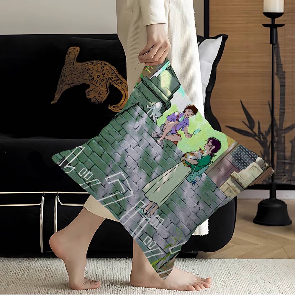 Anime Look Back Cushion Cover Inches Farmhouse Decor Home Throw Pillow Covers For Couch Decorations