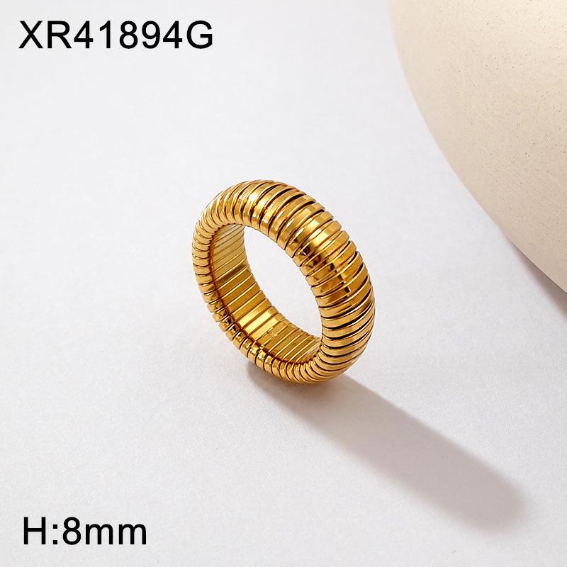 Elegant Gold-Plated Titanium Steel Ring for Women - Versatile Light Luxury Jewelry